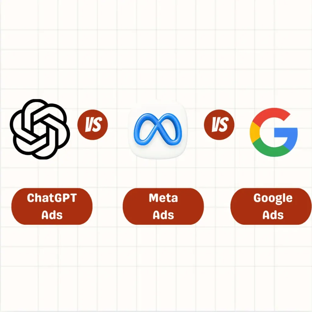 Key differences between ChatGPT Ads vs Google Ads vs Meta Ads